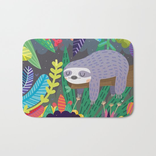 Sloth in nature Bath Mat