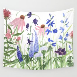 Botanical Watercolor Phlox Speedwell Wall Tapestry