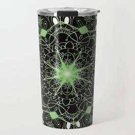 Neon Pride Series - Agender / Aromantic Sun Mandala Travel Mug
