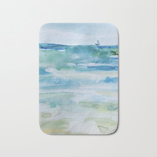 Miami Beach Watercolor #1 Bath Mat