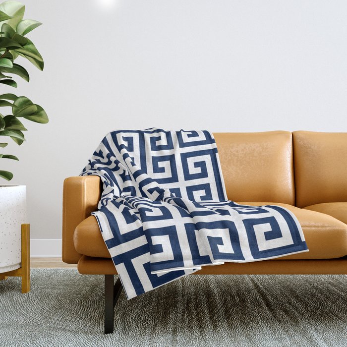 Navy blue and white throw 2025 blanket