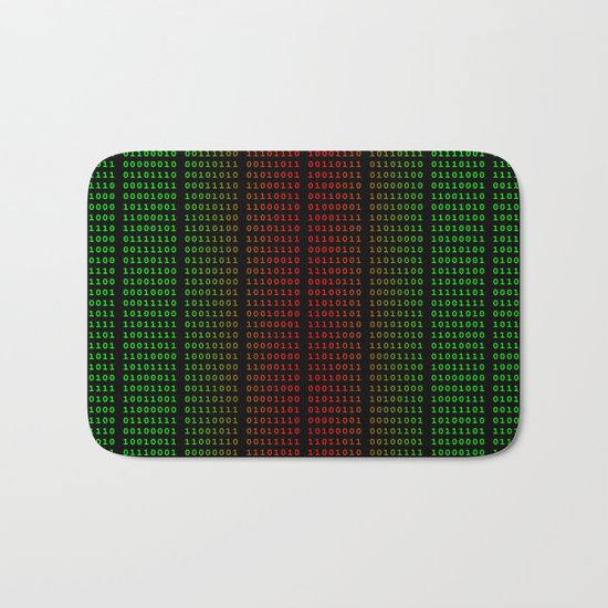 Binary Green and Red With Spaces Bath Mat