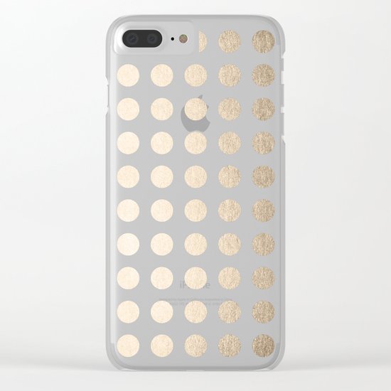 Simply Polka Dots in White Gold Sands Clear iPhone Case