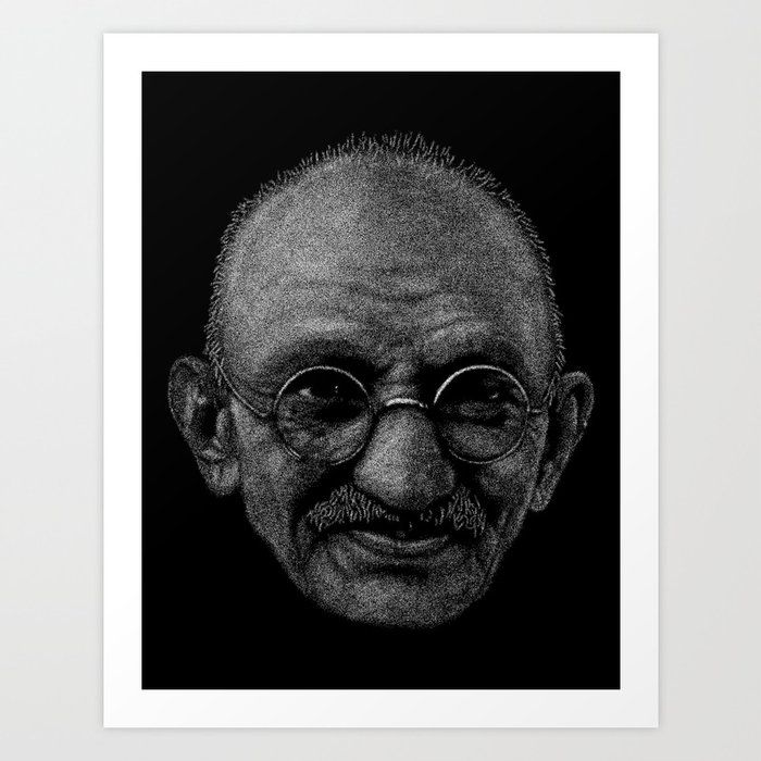 Gandhi - Point Art Art Print