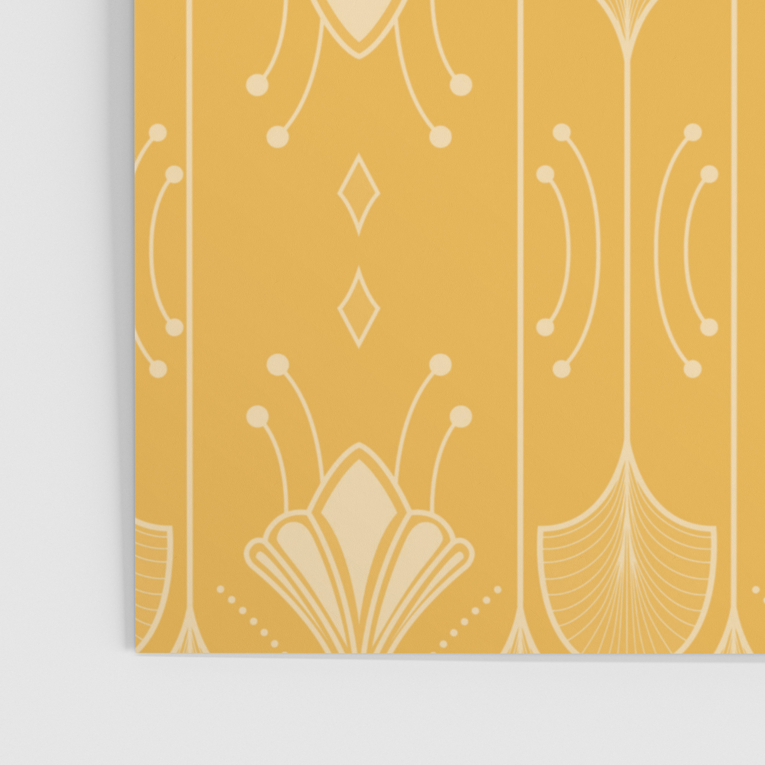 Society6 Lily Lake Retro Floral Pattern Curry by Anutu Studio Design on Rectangular Pillow 