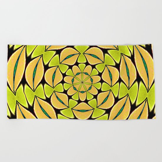 Orange/Green abstract Beach Towel