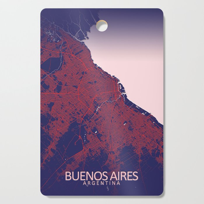 Buenos Aires, Argentina, Blue,  White, City, Map Cutting Board
