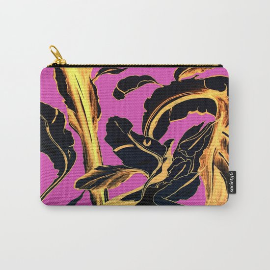 Golden Succulent on Fuchsia Carry-All Pouch