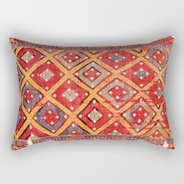 Zili  Antique Turkish Fethiye Flatweave Print Rectangular Pillow