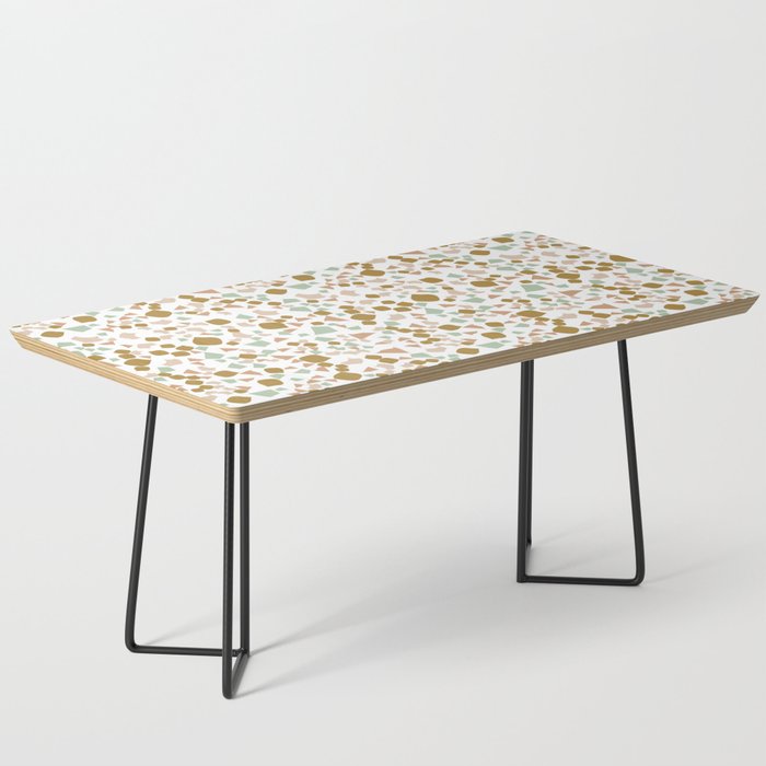 Terrazzo pattern white and Gold Coffee Table