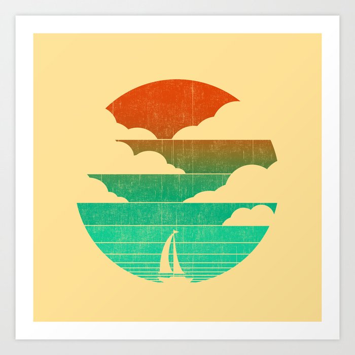 Go West (sail away in my boat) Art Print