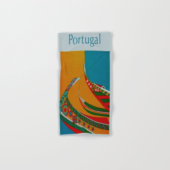 Portuguese Fishing Boats - Vintage Travel Hand & Bath Towel