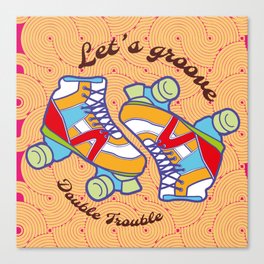 Let's Groove Roller Derby Orange Canvas Print