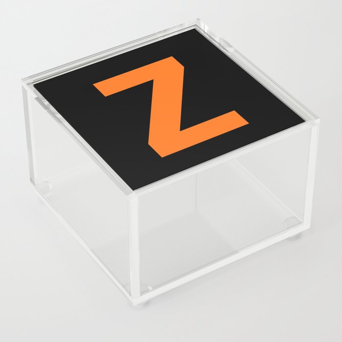 Letter Z (Orange & Black) Acrylic Box