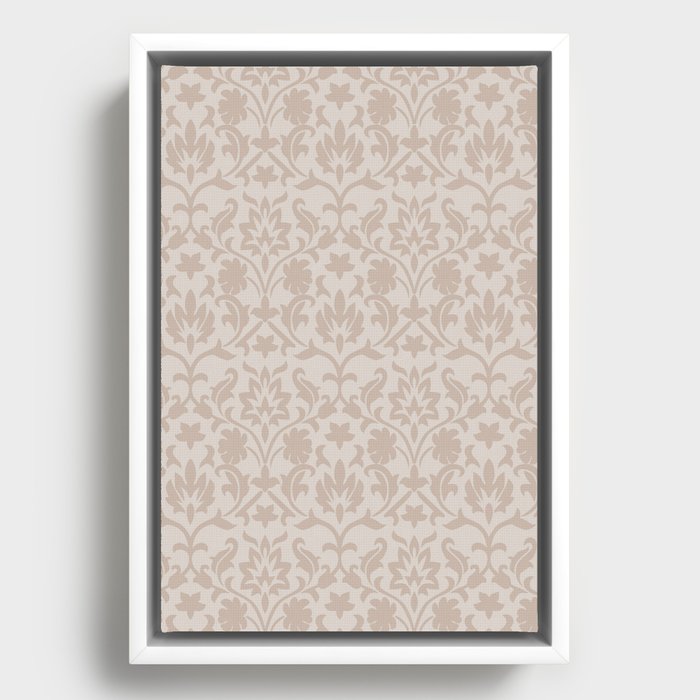Beautiful Damask Pattern Squares Framed Canvas