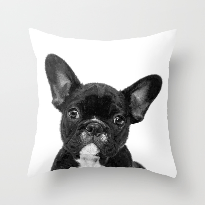 Black And White French Bulldog Throw Pillow By Alemi Society6
