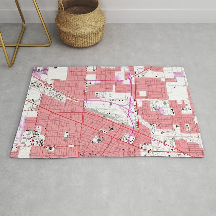 Vintage Map Of Las Vegas Nevada 1967 2 Rug By Bravuraa