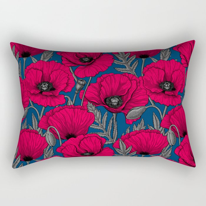 Night poppy garden  Rectangular Pillow
