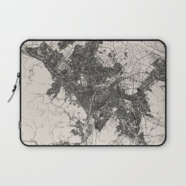 Sapporo - Japanese City Map - Black and White Laptop Sleeve