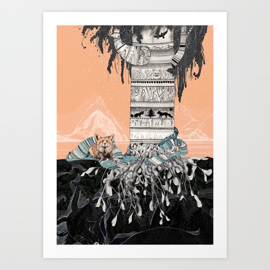 Fox Tree Art Print