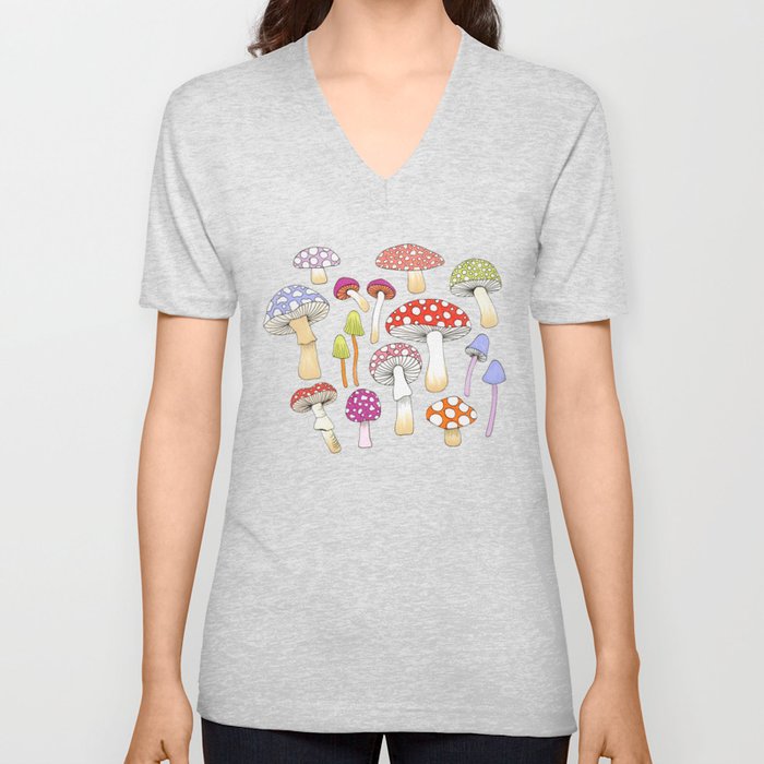 Magical Mushrooms V Neck T Shirt