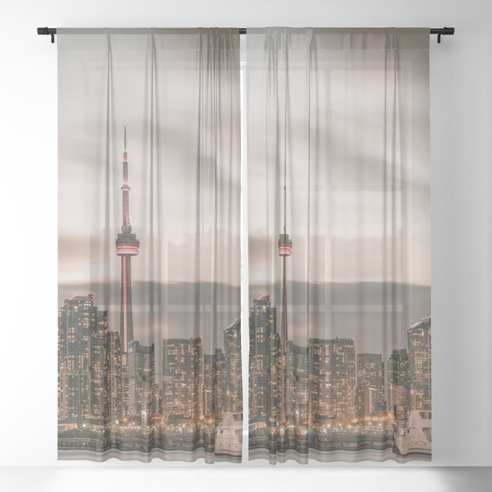 Toronto City Dawn Sheer Curtain
