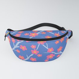 Blooming - coral on periwinkle 1 Fanny Pack