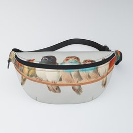 Perch of Colorful New England Songbirds Portrait Painting Fanny Pack