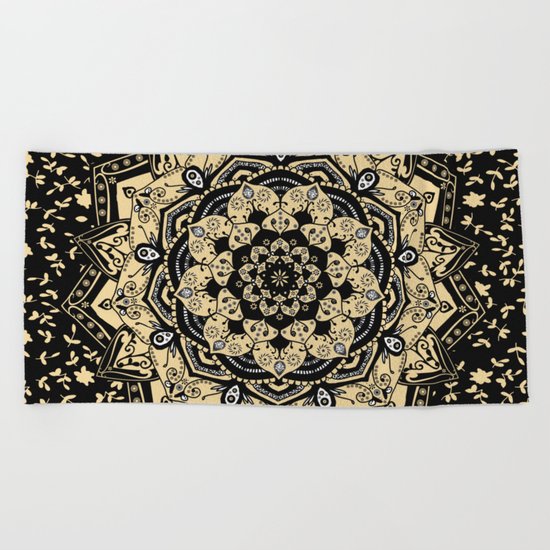 Indian Gold Mandala Beach Towel