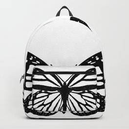 BUTTERFLY BLACK AND WHITE Backpack | Insect, Pattern, Baby, Graphite, Concept, Pop Art, Design, Child, Black And White, Illustration 
