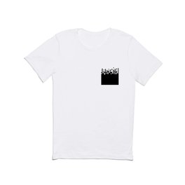 Black and White Abstract Polka Dot Minimal Line Pattern T Shirt