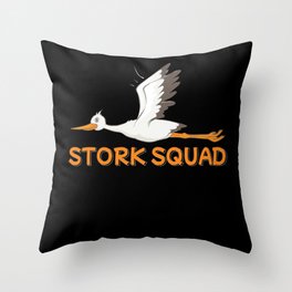 Stork Stork Squad Valentines Day Baby Throw Pillow