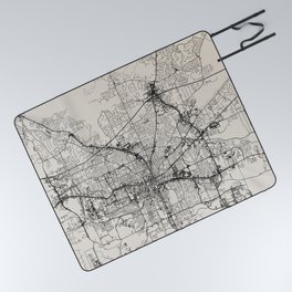 Tallahassee, Florida - City Map - Authentic Streets Drawing Picnic Blanket