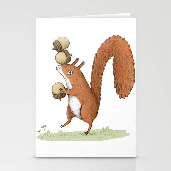 Squirrel With Acorns Stationery Cards