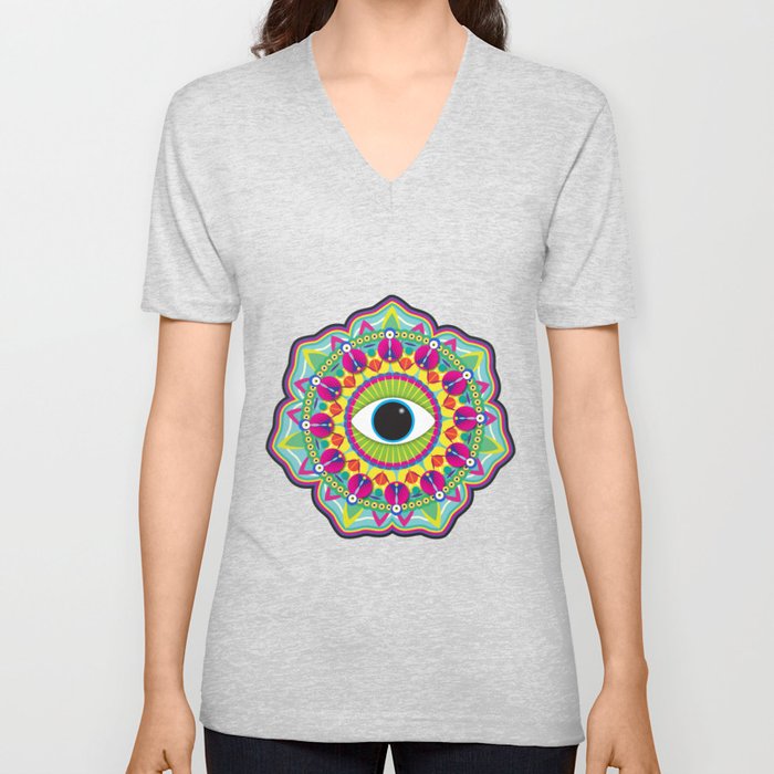 Eye Mandala V Neck T Shirt
