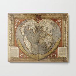 Heart-shaped projection map Metal Print