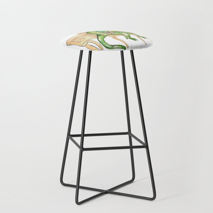 T-rex dressing up dinosaur painting  Bar Stool