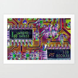 Short Circuit Art Print | Electronics, Funky, Shortcircuit, Digital, Sensor, Solder, Transistors, Microprocessor, Abstract, Computer 