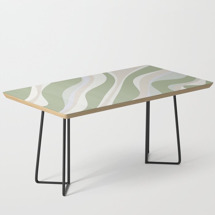 Trippy Dream Abstract Pattern in Sage Green Coffee Table