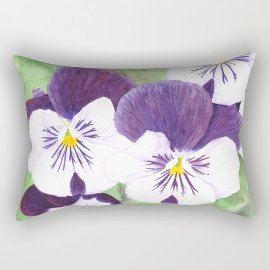 Pansies flowers Rectangular Pillow