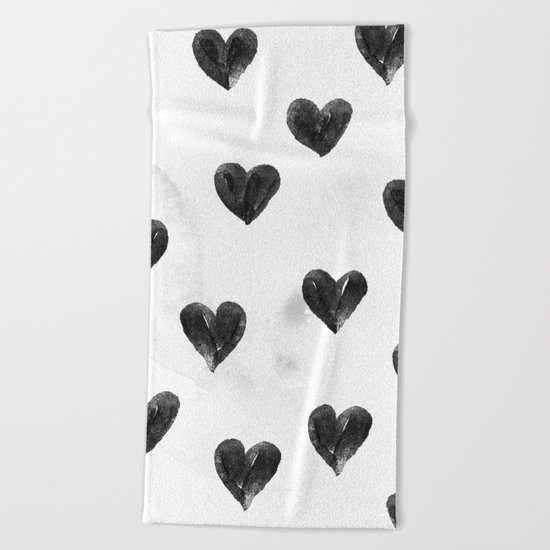 I drew a few hearts for you Beach Towel