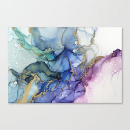 Moody Mermaid Bubbles Abstract Ink Canvas Print