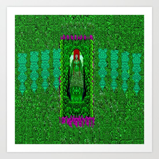 Peace Mermaid Cat Art Print