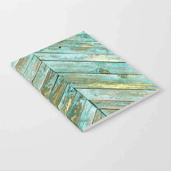 Vintage Blue Wood Notebook