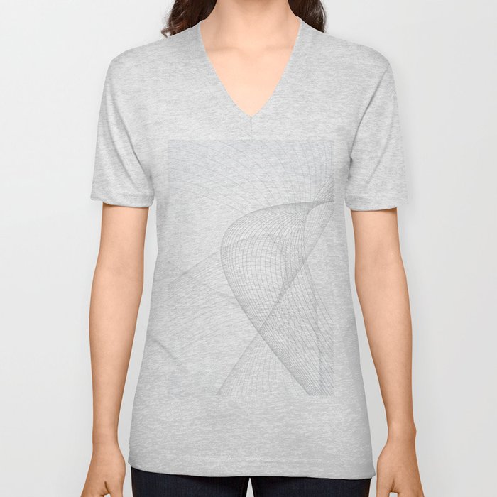 Abstract Flowing grey lines. V Neck T Shirt