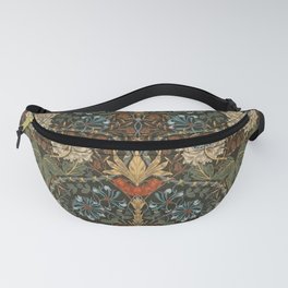 William Morris Honeysuckle and Tulip Forest Chestnut Pattern Fanny Pack