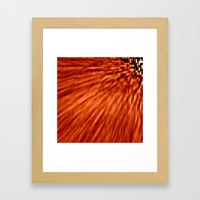 Burnt Orange Pixel Wind Framed Art Print