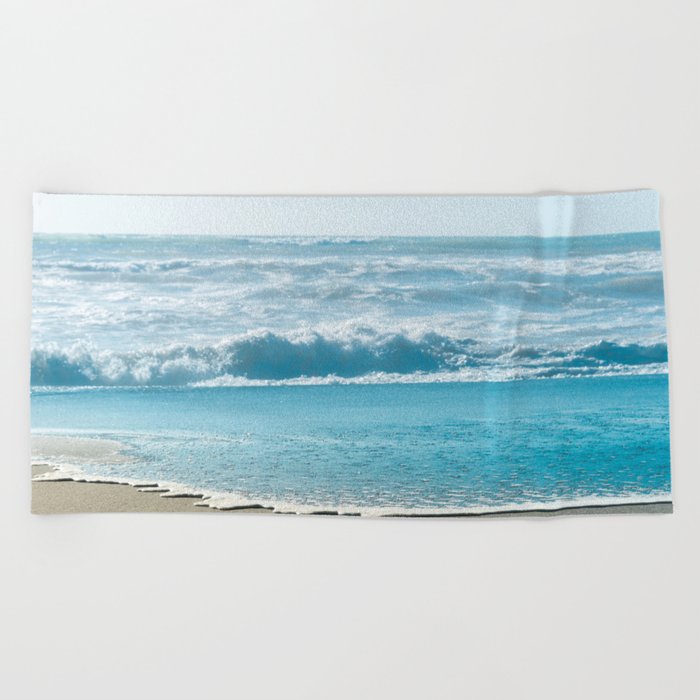 Blue Sea Backdrop Beach Towel