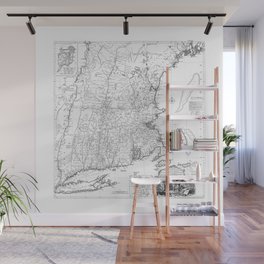 Vintage New England Map Wall Mural