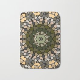 Mosaic mandala  Bath Mat | Graphicdesign, Yoga, Shapes, Meditation, Pattern, Warmpattern, Meditative, Digital, Mandalaart, Softpink 